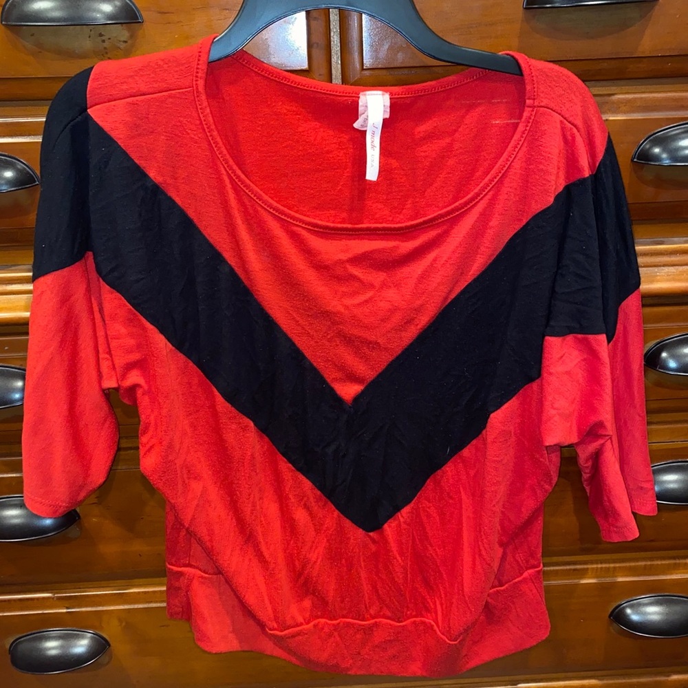 red & black half sleeve shirt